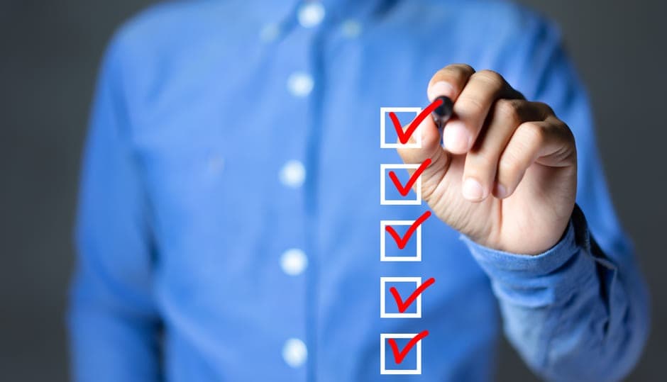 Illustration of completed checklist items